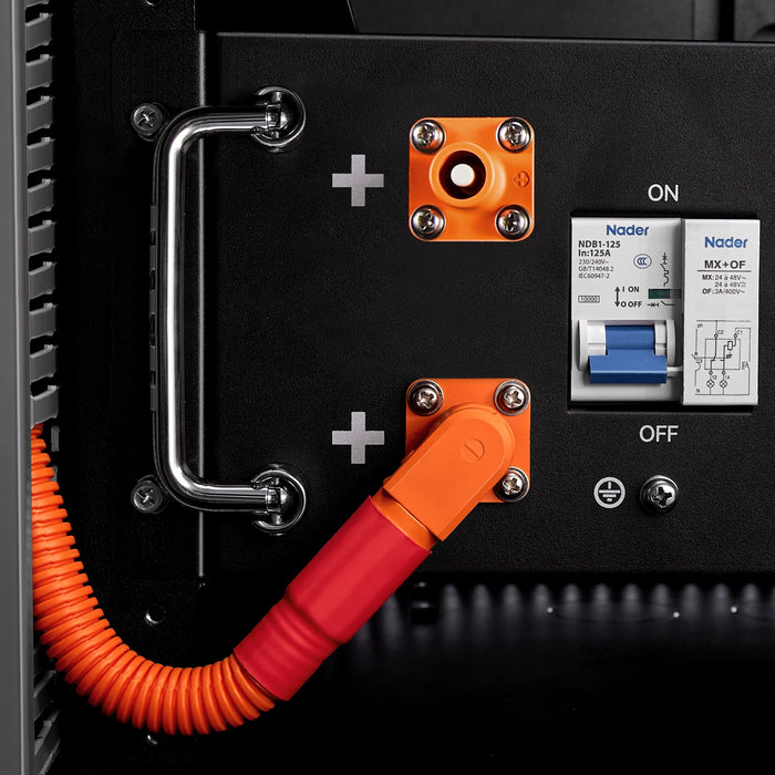 Rich Solar ALPHA 5 Series 6-Slot Battery Rack Cabinet, 600A Busbars, Casters (No Batteries)