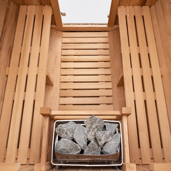 Redwood Outdoors Barrel Outdoor Sauna - 6 Person w/ Harvia KIP 8kW Heater