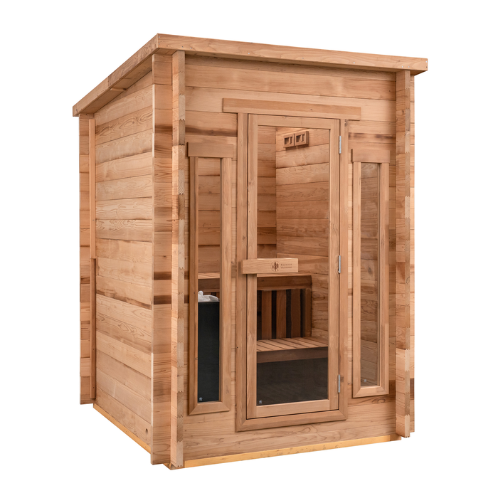 Redwood Outdoors Cabin Outdoor Sauna - 4 Person w/ Harvia KIP 8kW Heater