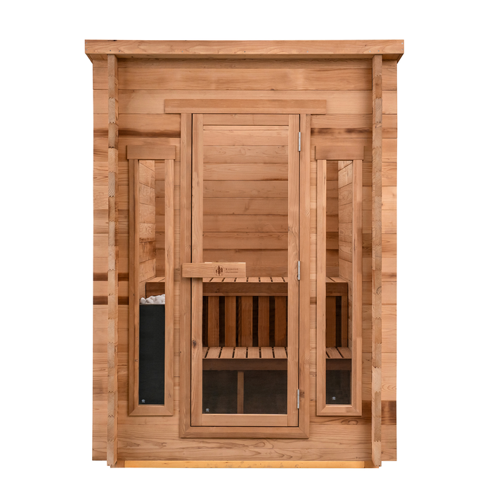 Redwood Outdoors Cabin Outdoor Sauna - 4 Person w/ Harvia KIP 8kW Heater