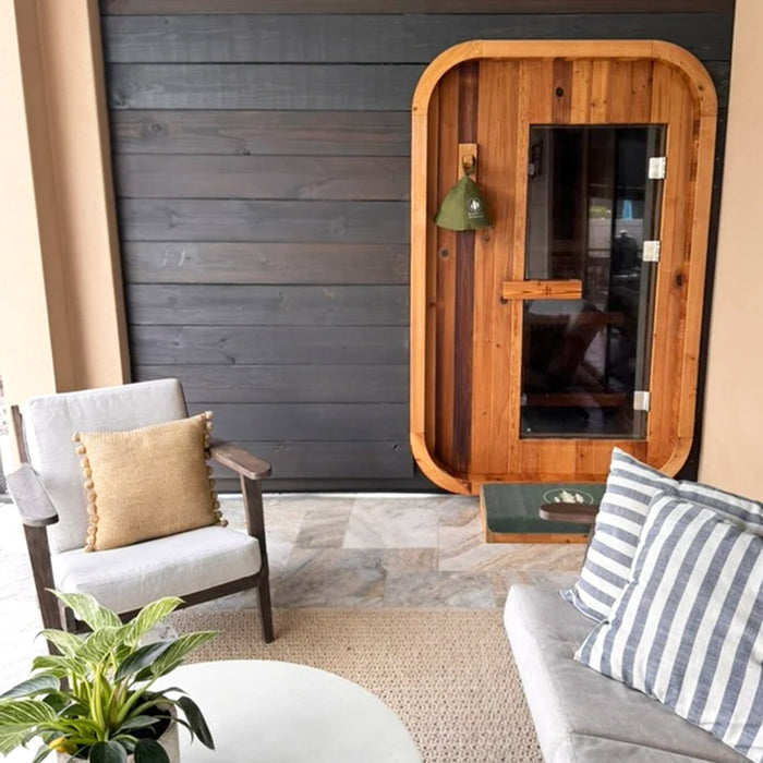 Redwood Outdoors Duo Outdoor Sauna - 2 Person w/ Harvia KIP 8kW Heater