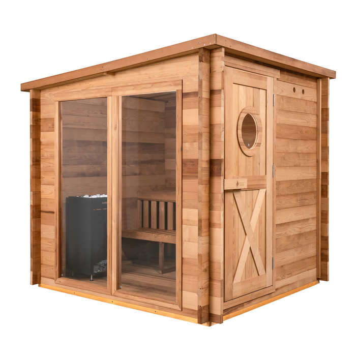 Redwood Outdoors Garden Outdoor Sauna - 8 Person w/ Harvia Spirit Wi-Fi 8kW Heater