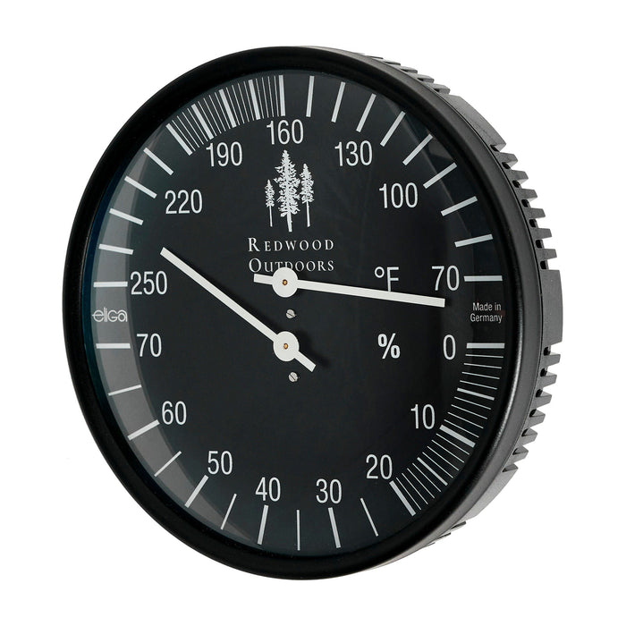Black 5" Dial Thermometer/Hygrometer