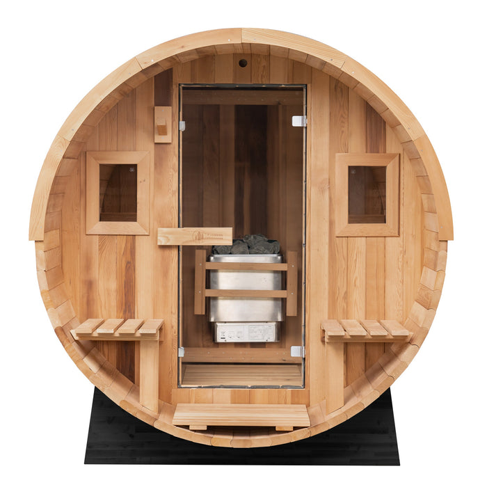 Redwood Outdoors Barrel Sauna w/ Porch - 6 Person