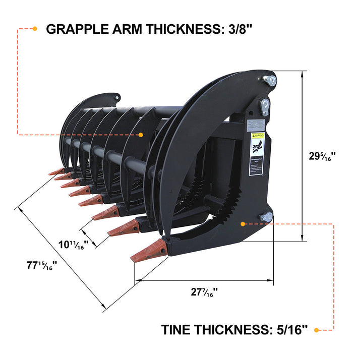 Greatbear 78" Heavy Root Grapple Rake