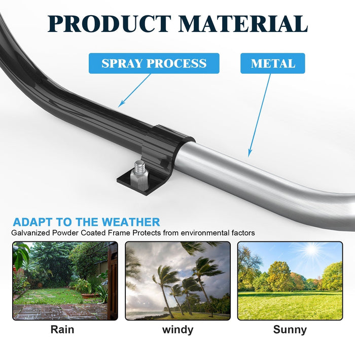Chery Industrial 46" Metal Round Portable Picnic Table with Umbrella Hole