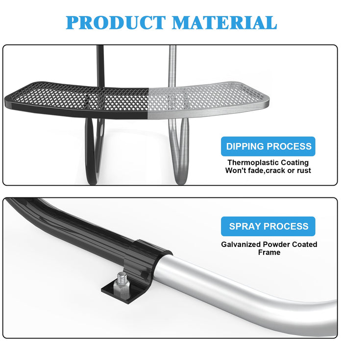 Chery Industrial 46" Metal Round Portable Picnic Table with Umbrella Hole