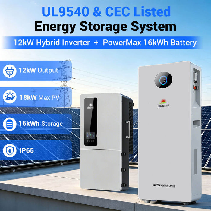 SunGoldPower Hybrid Inverter and PowerMax Battery Bundle 12-24kW 16.07-96.42kWh - SGE-12K18MAX