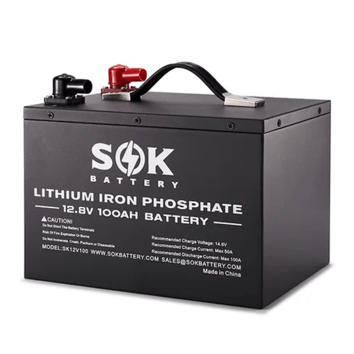 SOK Battery 12V 100Ah LiFePO4 Battery With Bluetooth & Built-in Heater