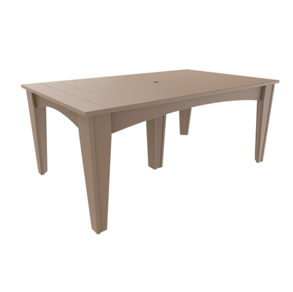 LuxCraft Recycled Plastic 44" x 72" Rectangular Island 7 pc Dining Height Table Set