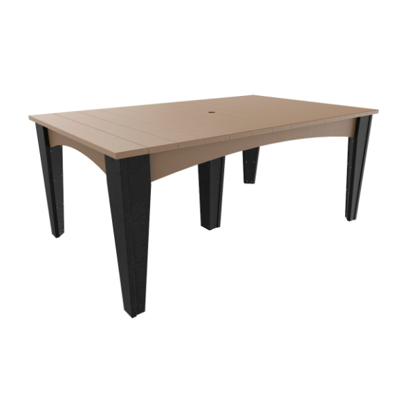 LuxCraft Recycled Plastic 44" x 72" Rectangular Island 7 pc Dining Height Table Set