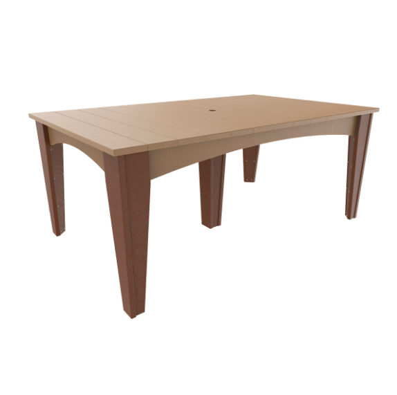 LuxCraft Recycled Plastic 44" x 72" Rectangular Island 7 pc Dining Height Table Set