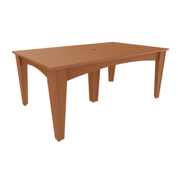 LuxCraft Recycled Plastic 44" x 72" Rectangular Island 7 pc Dining Height Table Set