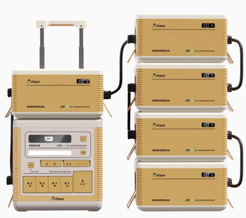 Arkpax Ark Pro IP67 Rating Professional Grade Solar Generator + Solar & Battery Kit Options