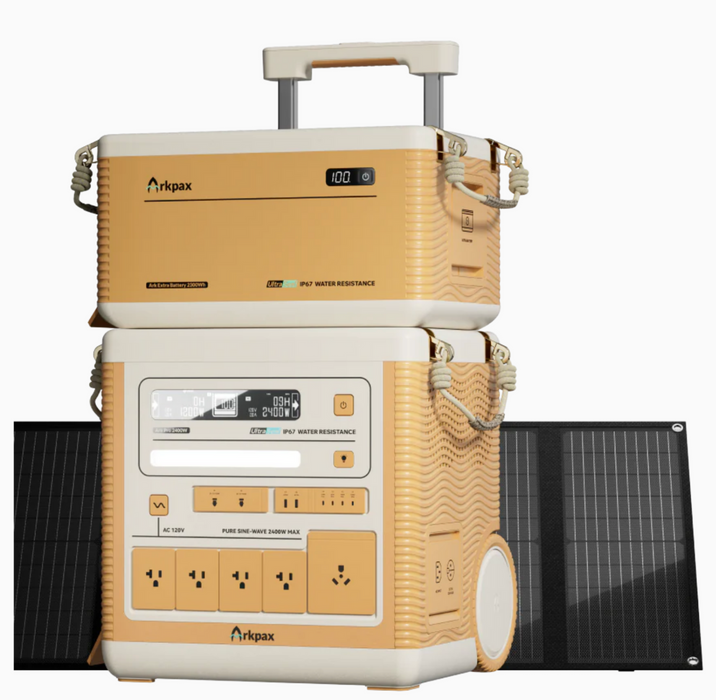 Arkpax Ark Pro IP67 Rating Professional Grade Solar Generator + Solar & Battery Kit Options