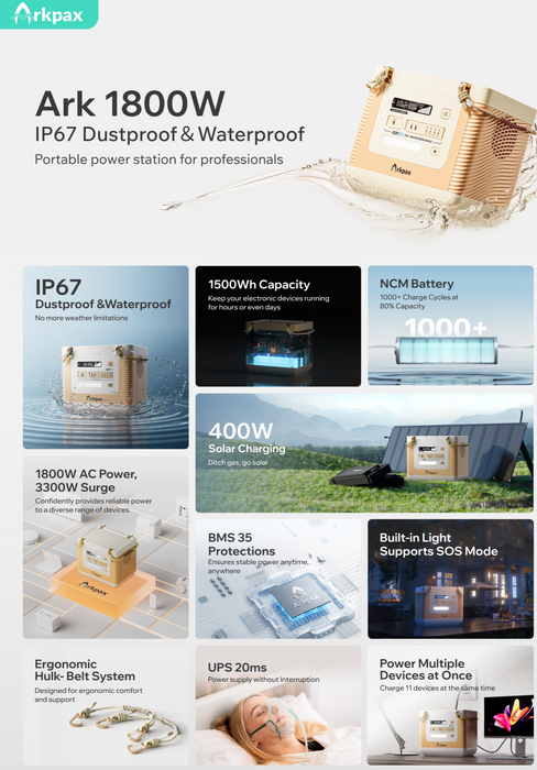 Arkpax Ark IP67 Solar Generator + Solar KIT