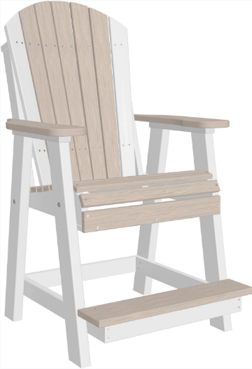 LuxCraft Recycled Plastic Counter Height Adirondack Balcony Table Set