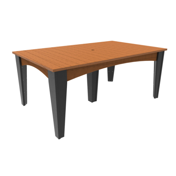 LuxCraft Recycled Plastic 44" x 72" Rectangular Island 7 pc Dining Height Table Set