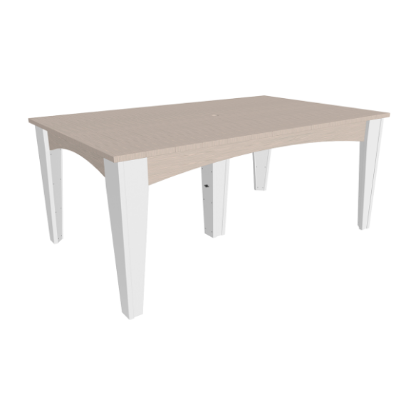LuxCraft Recycled Plastic 44" x 72" Rectangular Island 7 pc Dining Height Table Set