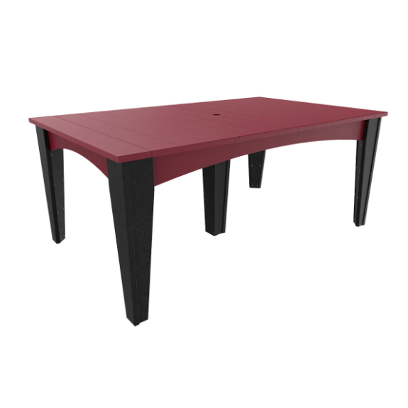 LuxCraft Recycled Plastic 44" x 72" Rectangular Island 7 pc Dining Height Table Set