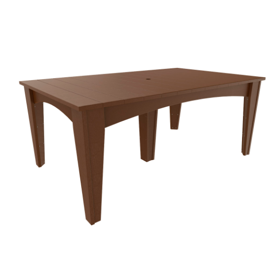 LuxCraft Recycled Plastic 44" x 72" Rectangular Island 7 pc Dining Height Table Set