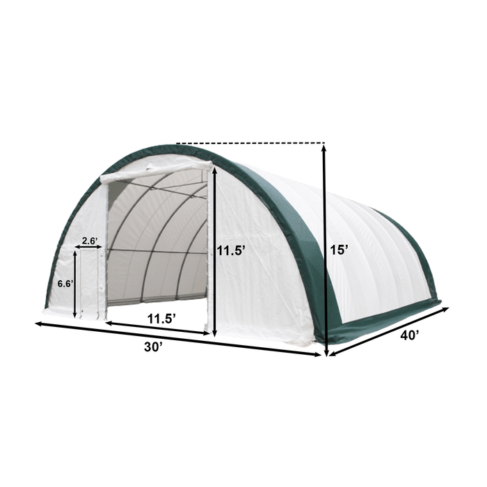 Chery Industrial Single Truss Arch Storage Shelter W30'xL40'xH15'