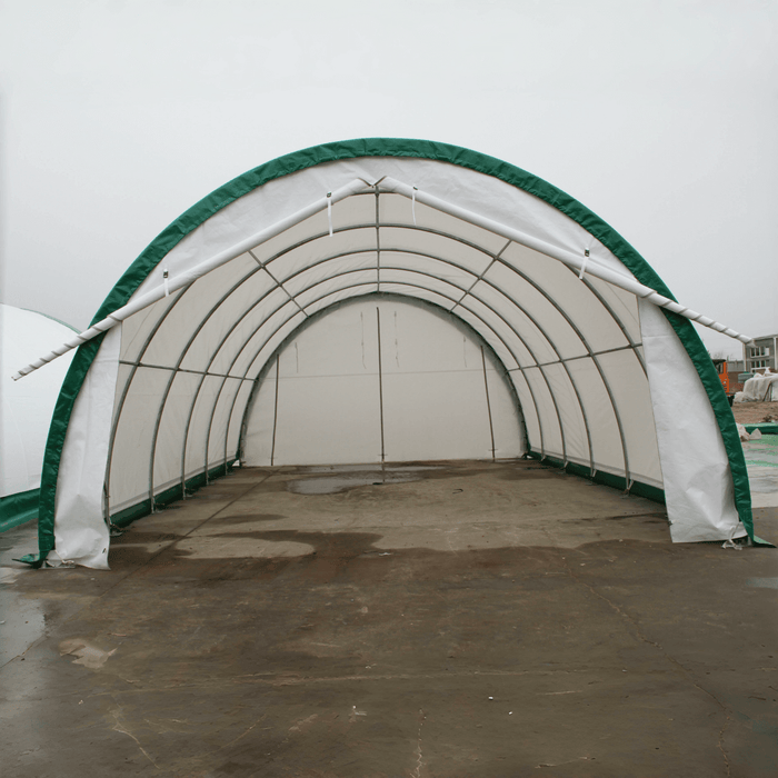 Chery Industrial Gold Mountain 20’ x 42’ x 12’ Single Truss Arch Storage Shelter – 840 sq ft Galvanized Steel Frame, 11 oz PE Canopy