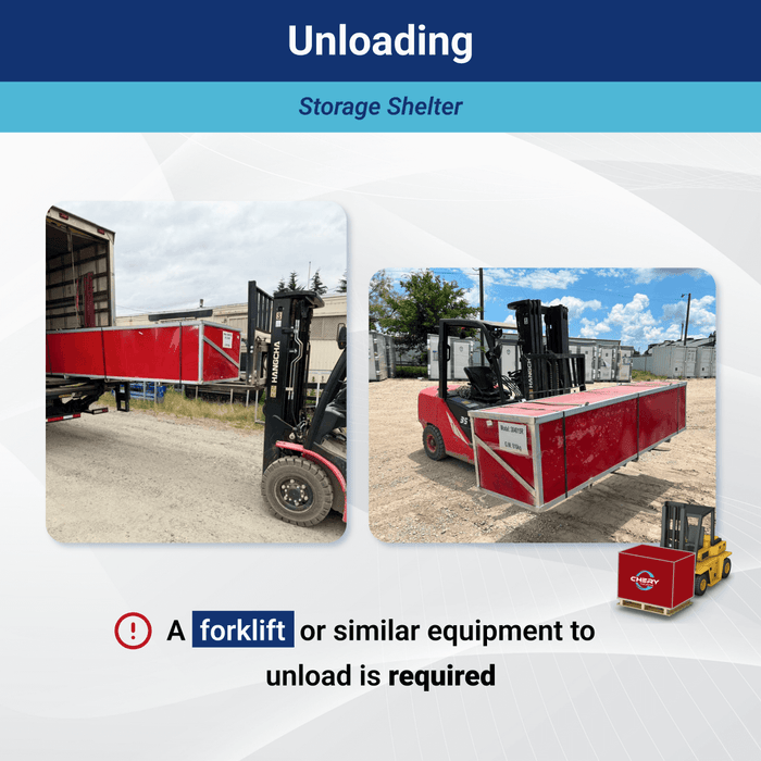 Chery Industrial Double Truss Storage Shelter W40'xL80'xH21', 10' Truss Spacing