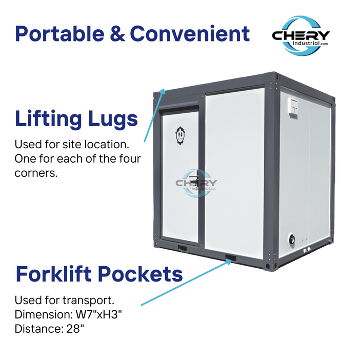 Portable Toilet with Fan‑Shaped Door Shower