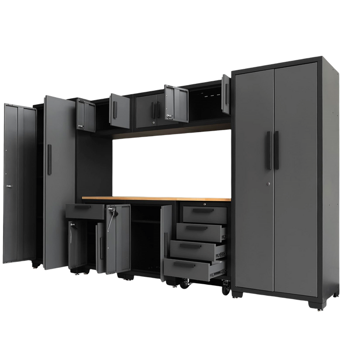 Chery Industrial 9-Piece Garage Storage Cabinet Set