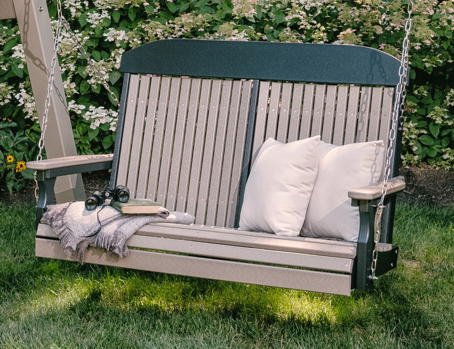 LuxCraft Classic Highback 4ft. Recycled Plastic Porch Swing