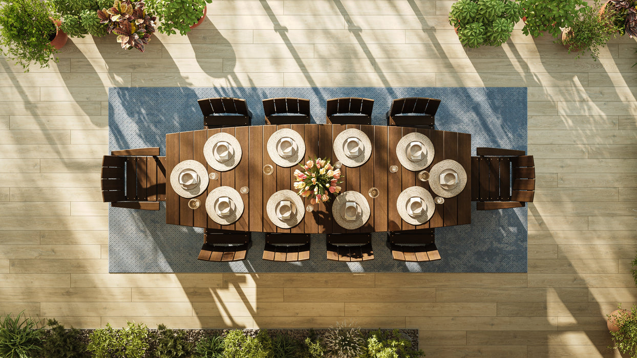 LuxCraft 4’ x 10’ Urban Oval Table Dining Set for 10