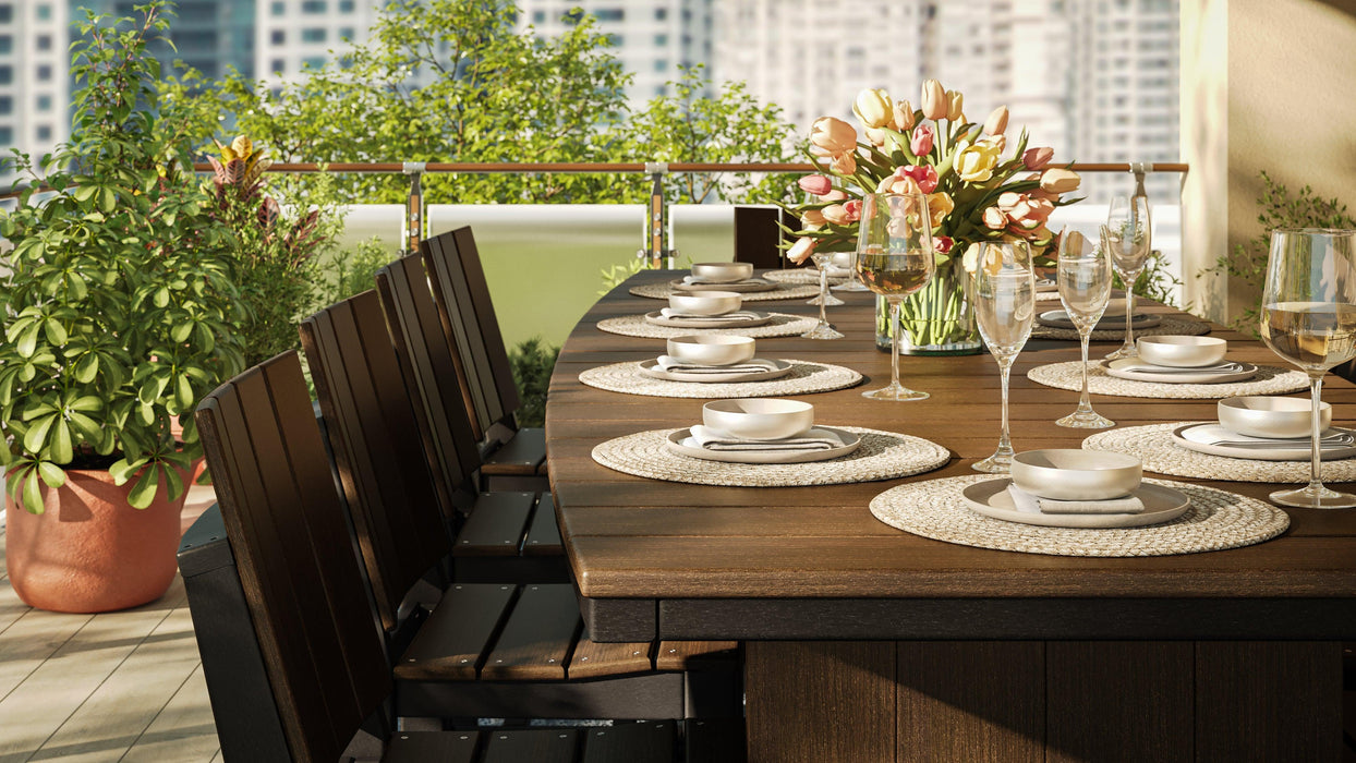 LuxCraft Recycled Plastic 4’ x 10’ Urban Oval Table (DINING HEIGHT)