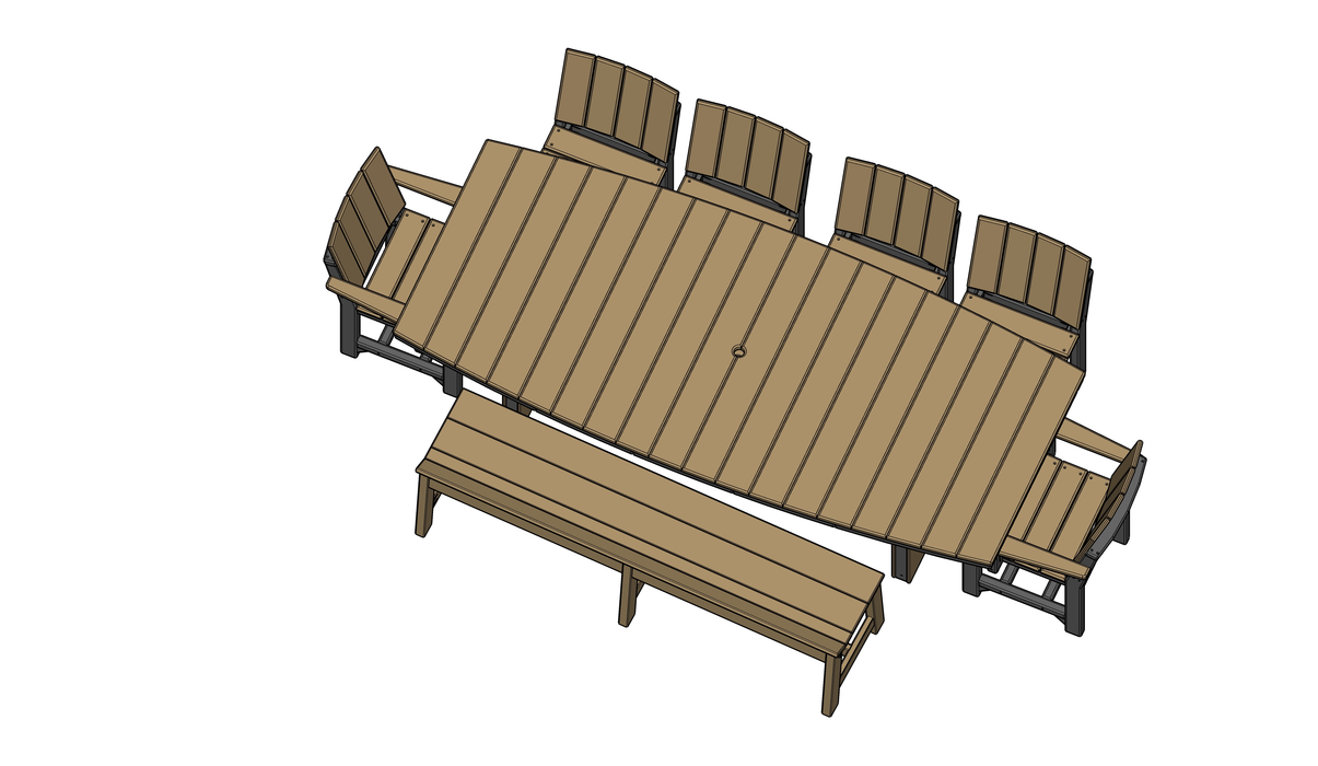 LuxCraft Recycled Plastic 4' x 8' Urban Oval Table (DINING HEIGHT)