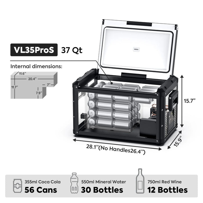 ICECO VL35ProS 37QT Single Zone Portable Fridge Freezer