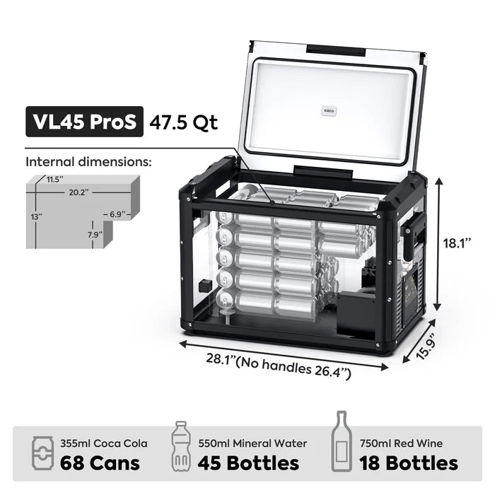 ICECO VL45ProS 47.5QT Single Zone Portable Fridge Freezer