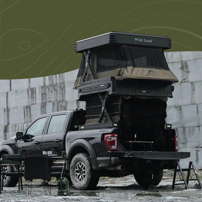 Wild Land Wingman Pickup Tent with Electric Lift, 2 to 3 Person Capacity, Side Awning
