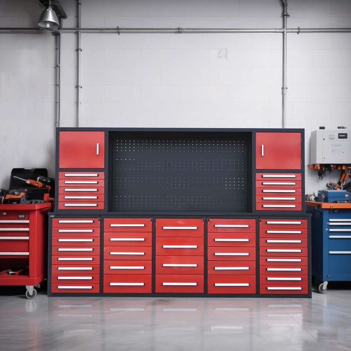 10ft Workbench Cabinet (40 Drawers, 2 Cabinets & 1 Pegboard)