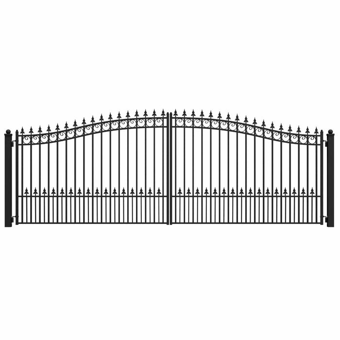Chery Industrial 18’ x 6’ Steel Dual Swing Driveway Gate Prague‑Style