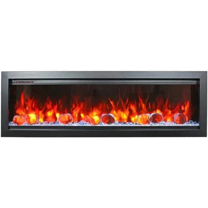 Amantii Symmetry Bespoke Indoor/Outdoor Linear Built In Electric Fireplace