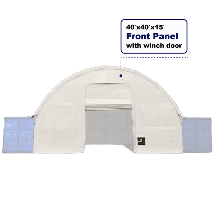 Front Wall with Winch door for Container Canopy Shelter 40'x40'x15'
