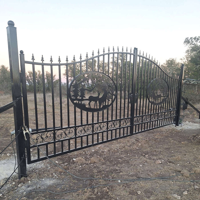 20x8 ft Steel Dual Swing Driveway Gate