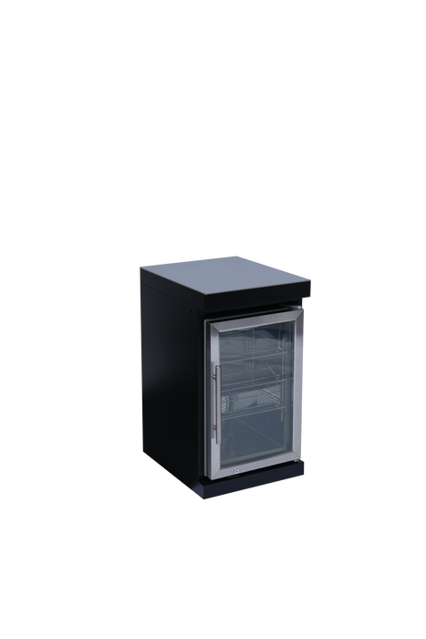 Stainless 98" 4-Burner 72,000 BTU Black Outdoor Kitchen Island Grill + Refrigerator + Rotisserie + Storage Cabinets & Drawers