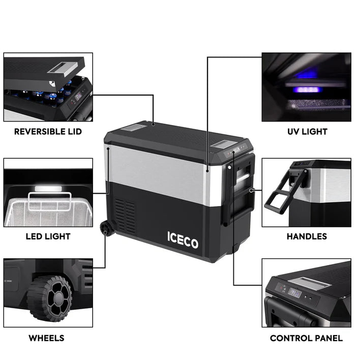 ICECO JP50 Pro 51QT Wheeled Portable Camping Car Freezer Fridge With Cover