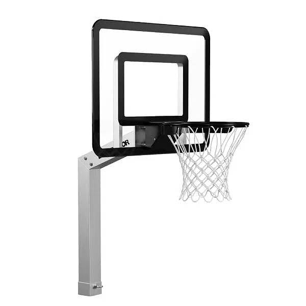 Dominator 40" Acrylic Backboard Poolside Basketball Hoop , In-Ground, Aluminum, Adjustable