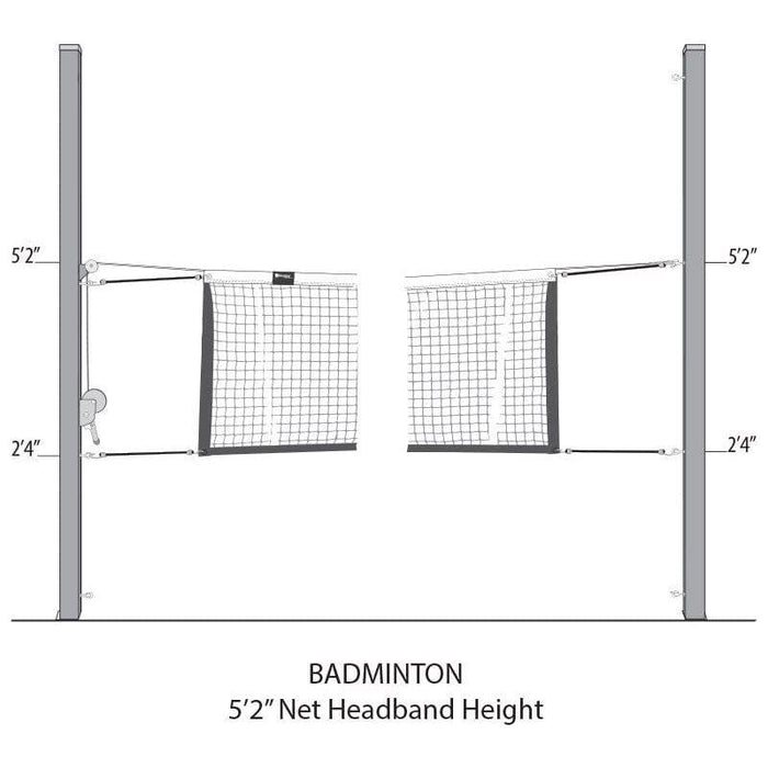 Douglas Unicourt 4″ SQ Aluminum Outdoor Adjustable Multi-Sport Net System