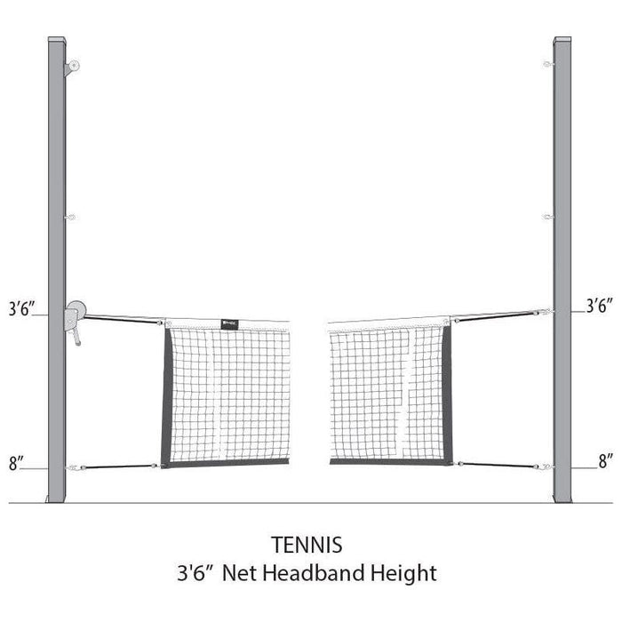 Douglas Unicourt 4″ SQ Aluminum Outdoor Adjustable Multi-Sport Net System