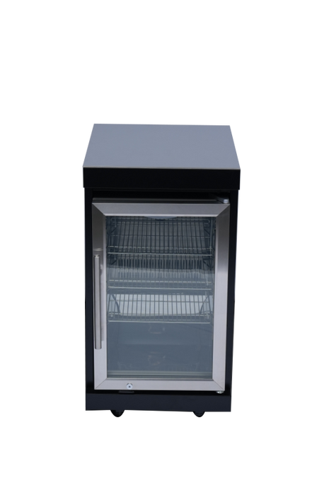 Stainless 96" 6-Burner 85000 BTU Black Outdoor Kitchen Island Grill + Refrigerator + Sink + Rotisserie