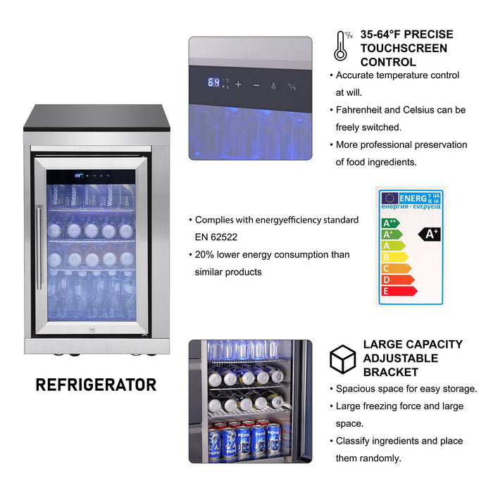 95.8"  6+1 Burner 95,500 BTU Outdoor Kitchen Island Grill Silver + Sink + Refrigerator + Bar Table