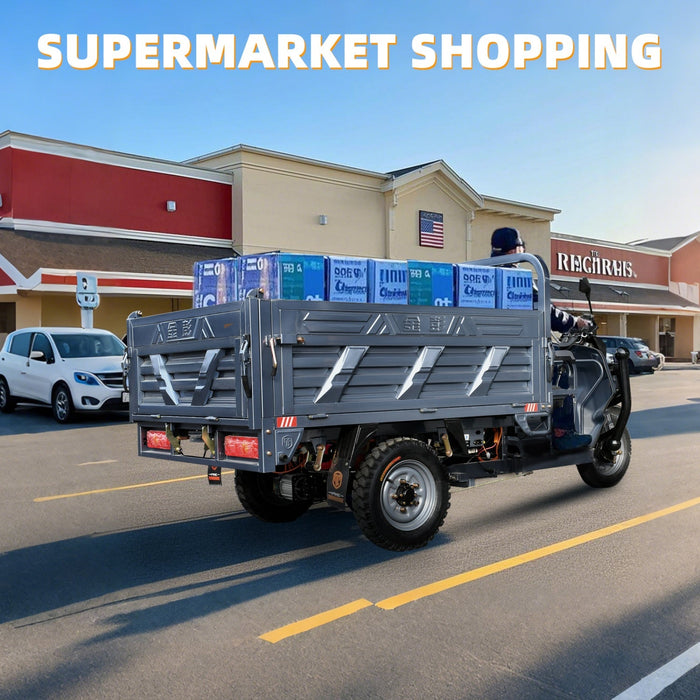 Jinpeng 1500W Electric Cargo Tricycle Truck w/ Hydraulic Dump for Easy Unloading
